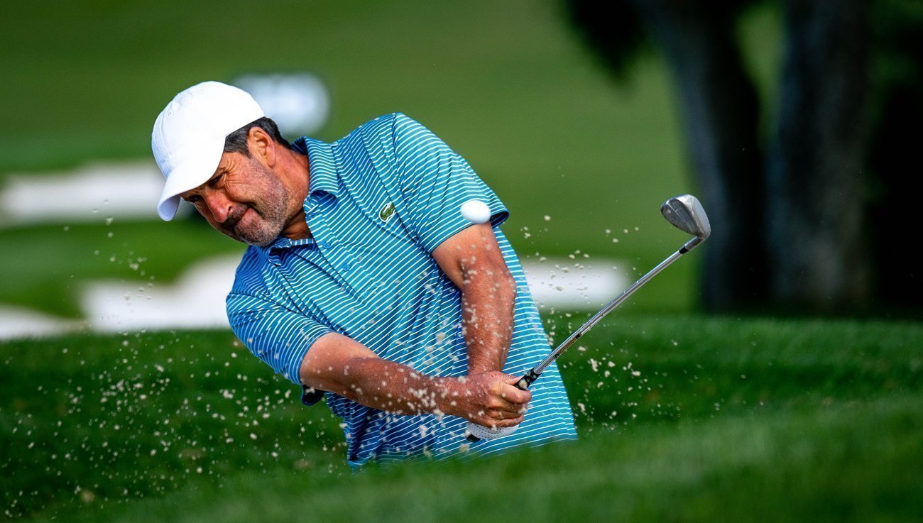 José Mari Olazábal, durante la vuelta de prácticas del lunes (Padraig Harrington, en acción durante el Andalucía Valderrama Masters 2017 (© Real Club Valderrama)