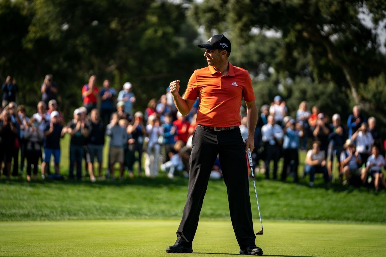 Sergio Garcia, after making the last putt at the Real Club Valderrama (©Real Club Valderrama)