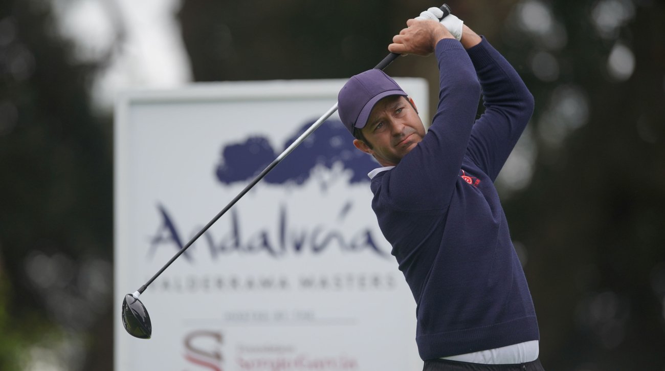 Jorge Campillo hitting a shot in the 2018 edition (credit © Real Club Valderrama)