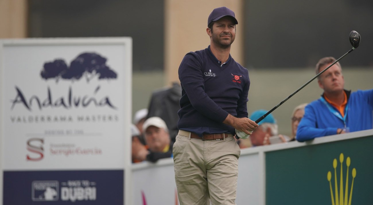 Jorge Campillo hitting a shot in the 2018 edition (credit © Real Club Valderrama)