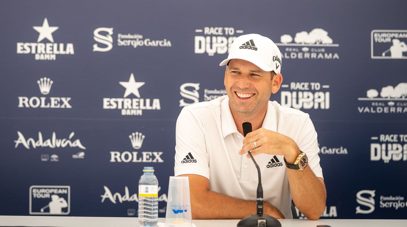 Sergio García, durante la rueda de prensa del miércoles (foto © Real Club Valderrama)