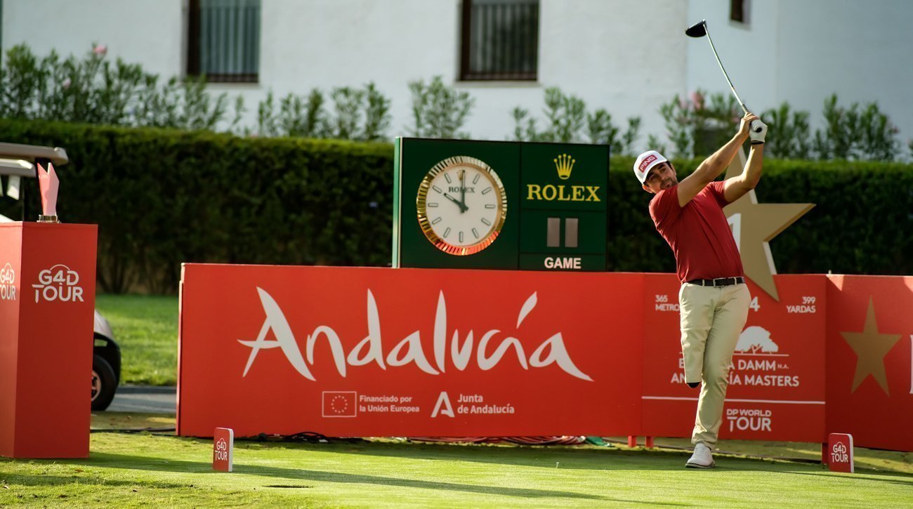Juan Postigo teeing off at the Real Club Valderrama (credit © Real Club Valderrama)